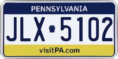 PA license plate JLX5102