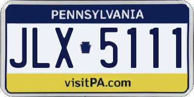 PA license plate JLX5111