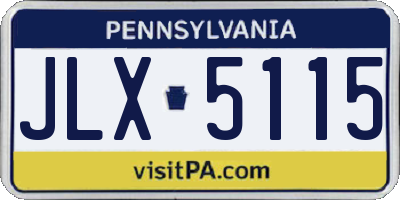PA license plate JLX5115