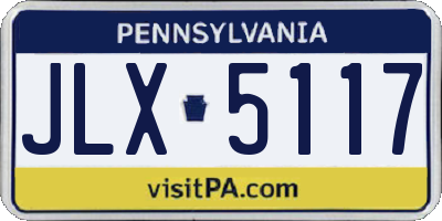 PA license plate JLX5117