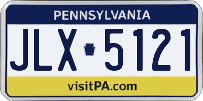 PA license plate JLX5121