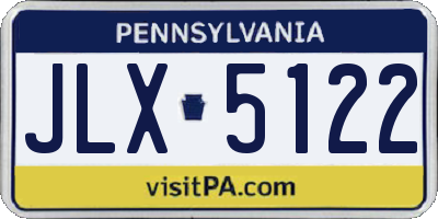 PA license plate JLX5122