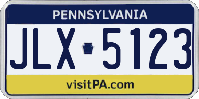 PA license plate JLX5123