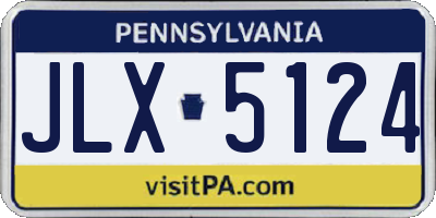 PA license plate JLX5124