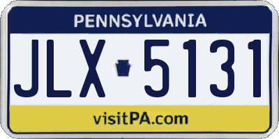 PA license plate JLX5131
