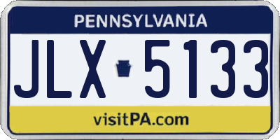PA license plate JLX5133