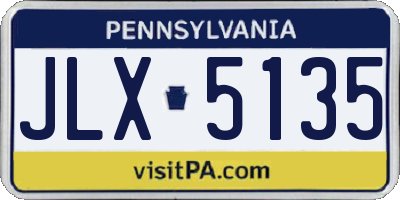 PA license plate JLX5135