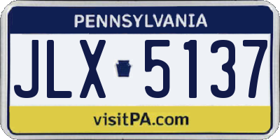 PA license plate JLX5137