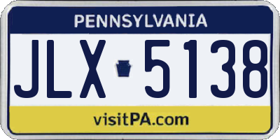 PA license plate JLX5138