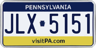 PA license plate JLX5151