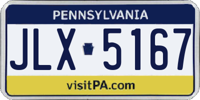 PA license plate JLX5167