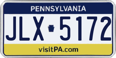 PA license plate JLX5172