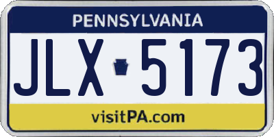 PA license plate JLX5173