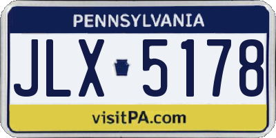 PA license plate JLX5178