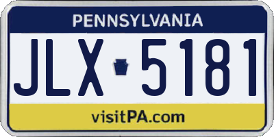 PA license plate JLX5181