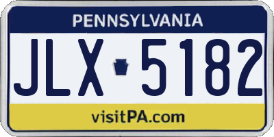 PA license plate JLX5182