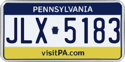PA license plate JLX5183