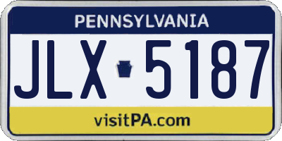 PA license plate JLX5187