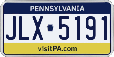 PA license plate JLX5191