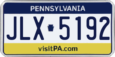 PA license plate JLX5192