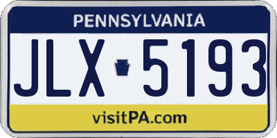 PA license plate JLX5193