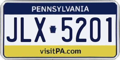 PA license plate JLX5201
