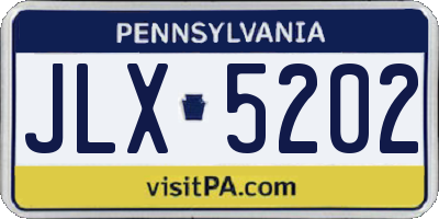 PA license plate JLX5202