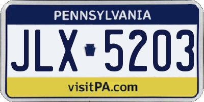 PA license plate JLX5203
