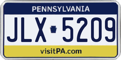 PA license plate JLX5209