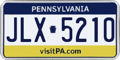 PA license plate JLX5210