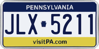 PA license plate JLX5211
