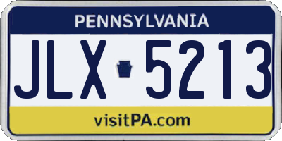 PA license plate JLX5213
