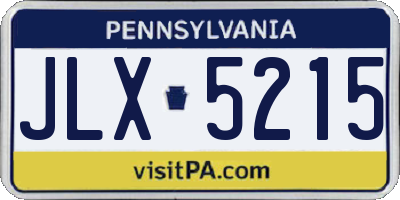 PA license plate JLX5215