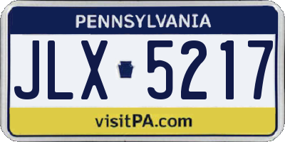 PA license plate JLX5217