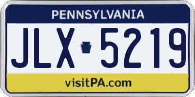 PA license plate JLX5219