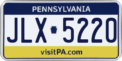 PA license plate JLX5220