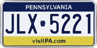 PA license plate JLX5221