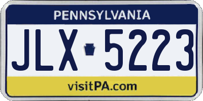 PA license plate JLX5223