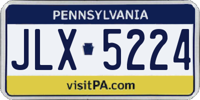 PA license plate JLX5224