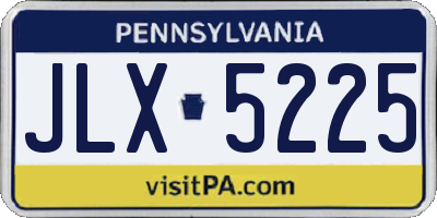 PA license plate JLX5225