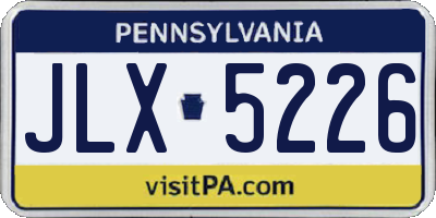 PA license plate JLX5226
