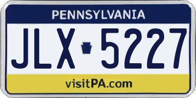 PA license plate JLX5227