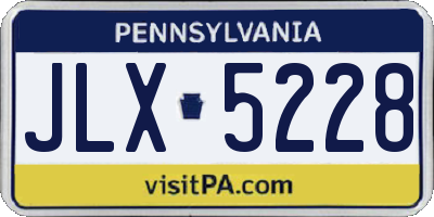PA license plate JLX5228