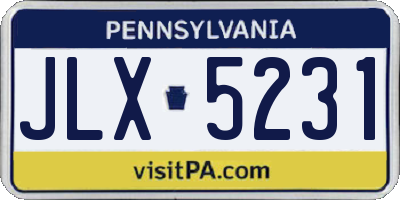 PA license plate JLX5231