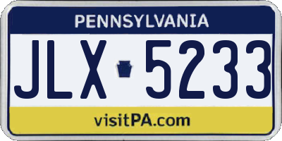 PA license plate JLX5233