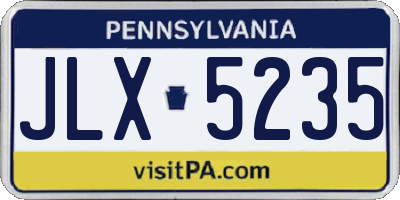 PA license plate JLX5235