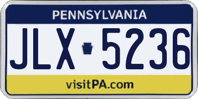 PA license plate JLX5236