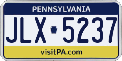 PA license plate JLX5237