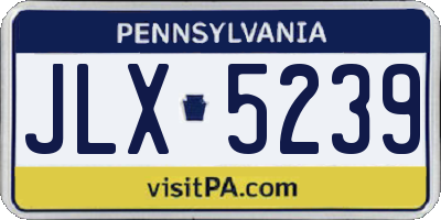 PA license plate JLX5239