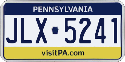 PA license plate JLX5241